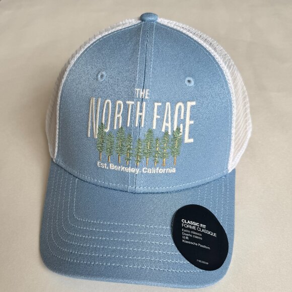 The North Face Embroidered Mudder Trucker Hat Adjustable Baseball Cap Steel Blue - Picture 1 of 4